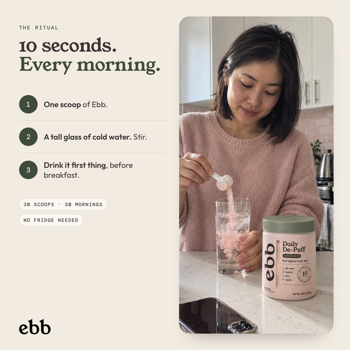 The ritual: 10 seconds every morning